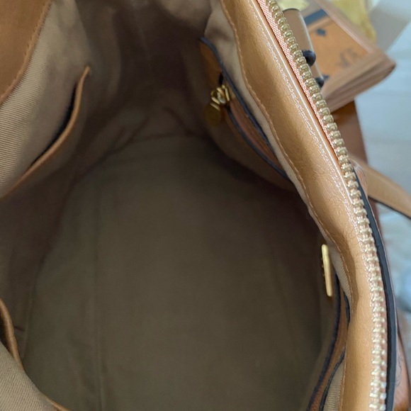 MCM Vintage Cognac Visetos Boston Bag in EUC with shoulder strap $250 - Picture 12 of 12
